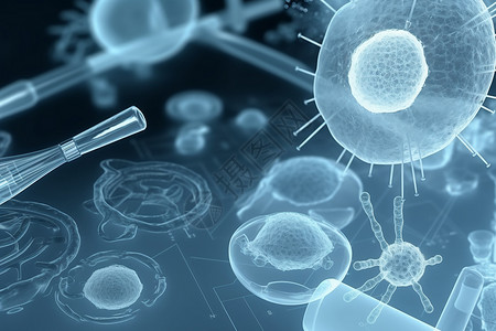 立体医学化学病毒背景图片