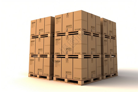 运输箱木板上的棕色货物设计图片