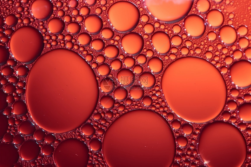 红色抽象气泡背景图片