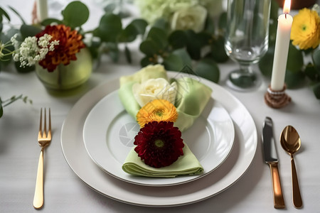 美丽的桌子花卉装饰图片