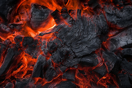 炭雕火焰燃烧的背景设计图片