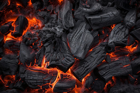 木炭燃烧背景图片