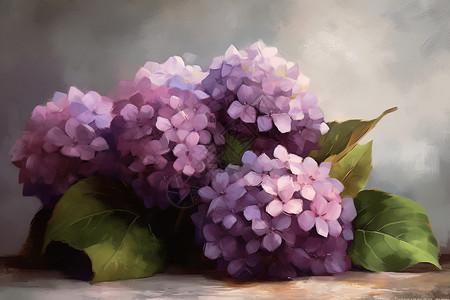 紫色绣球花花束背景图片