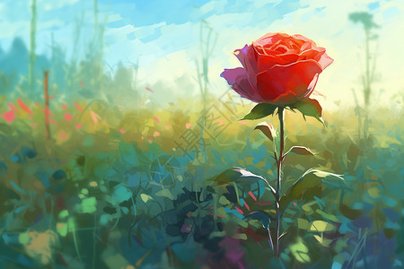 玫瑰在草地上背景图片