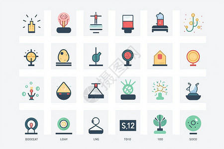科学平面彩色图标背景图片