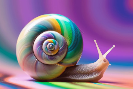 彩色蜗牛蜗牛与彩色背景