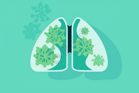 绿肺与病毒载体插画