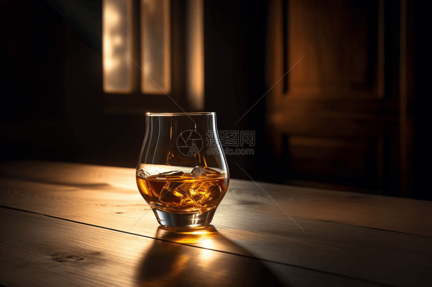 琥珀色威士忌图片