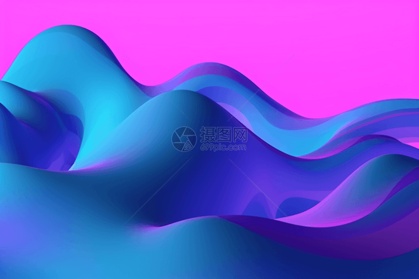 抽象紫蓝全息液体图片