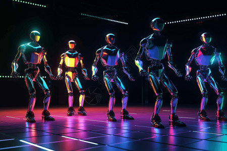 机器人在学习跳舞背景图片