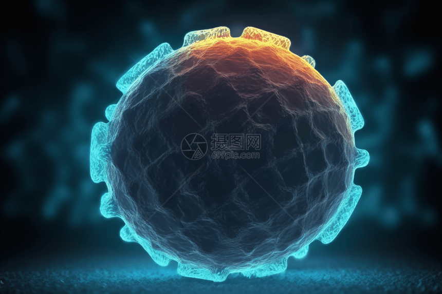 发光抽象病毒细胞图片