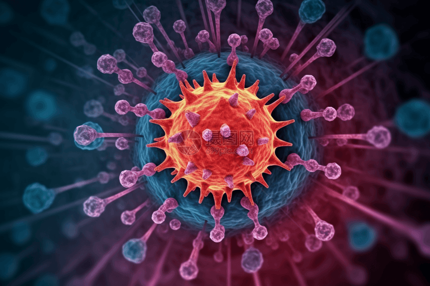尖刺病毒细胞图片