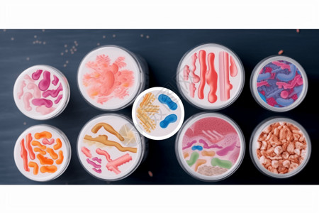 干货腰果益生菌微生物设计图片