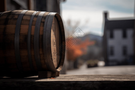 酿酒的酒桶背景图片