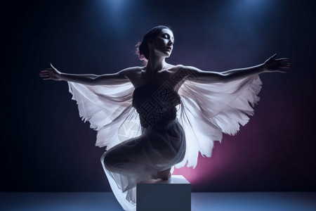 现代芭蕾舞演员背景图片