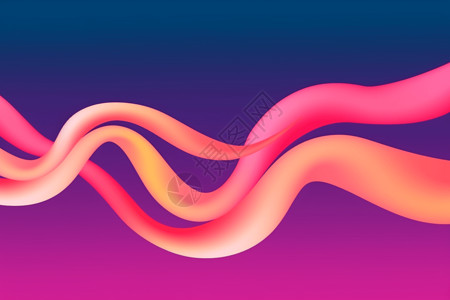 彩色线条运动抽象彩色运动流体波纹插画