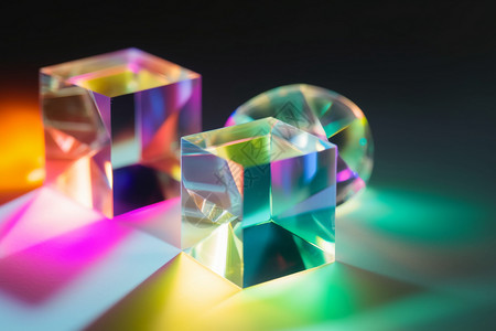 水晶效果光棱镜色彩反光设计图片