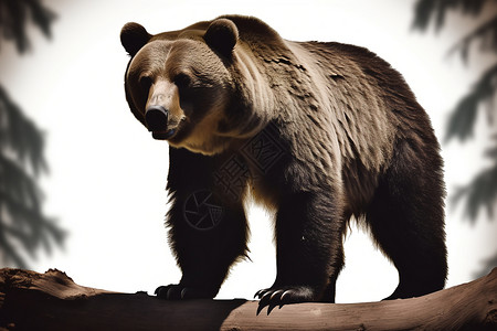 森林中行走的大黑熊图片