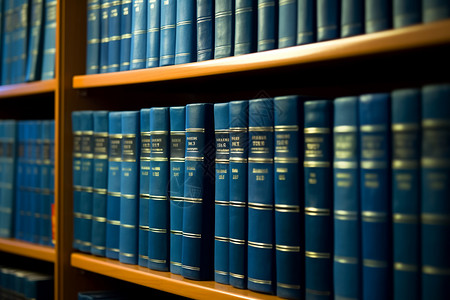 书架上的法律书籍高清图片