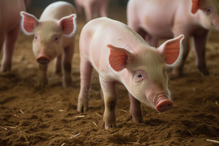 牧场养殖的小猪图片