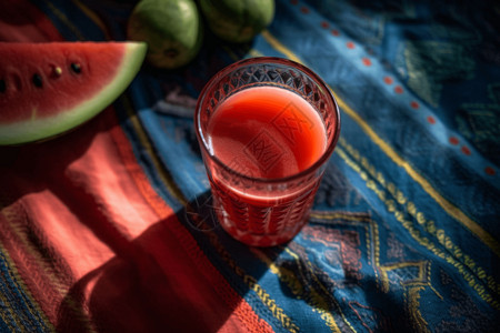 西瓜主题清甜的西瓜汁背景