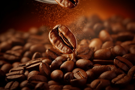 醇咖啡粉的研磨过程背景