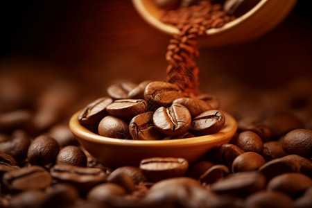 咖啡粉豆浓醇的咖啡粉背景