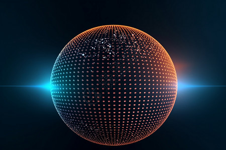 3d球体与粒子点的抽象背景背景图片