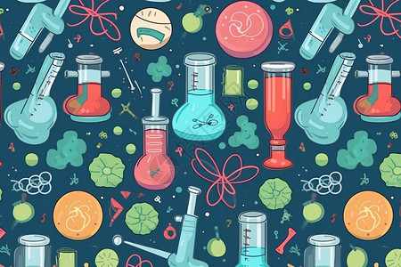 科学实验化学科学实验工具图标插画