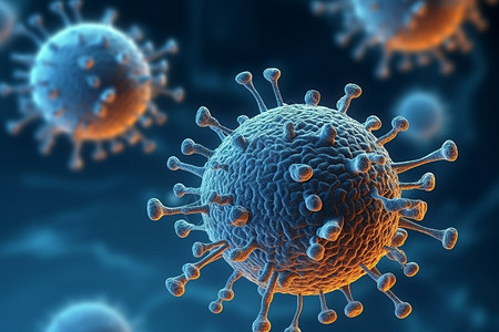 生物病毒细胞3D概念图图片