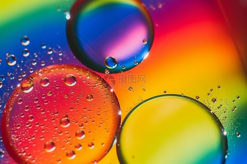 彩虹气泡纹理背景图片