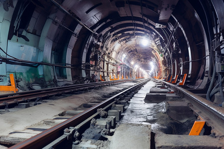 铁路隧道素材铁路轨道的施工背景