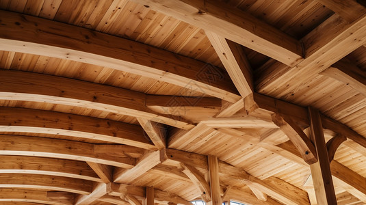 木空间木质天花板背景