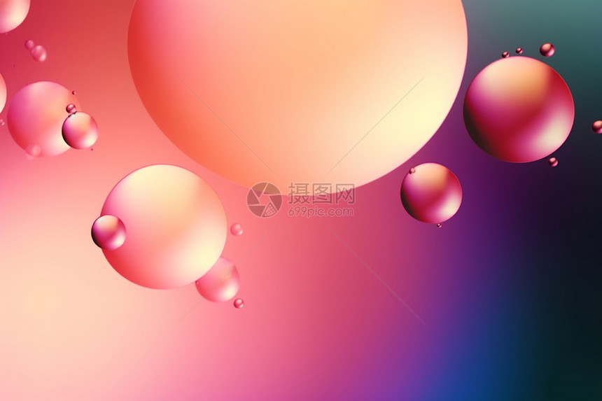 抽象多彩气泡背景图片