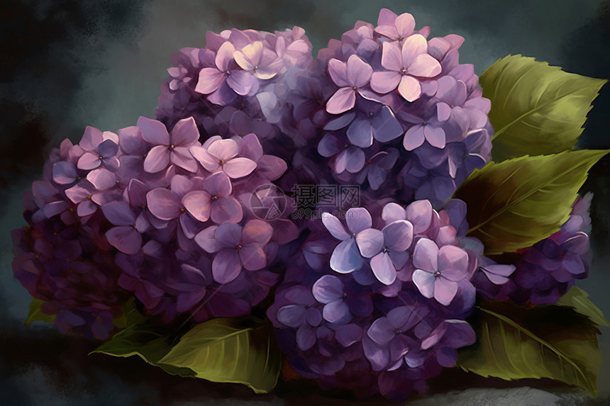 美丽的紫色绣球花图片
