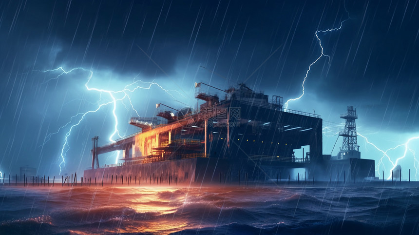 风暴席卷了潮汐能工厂图片