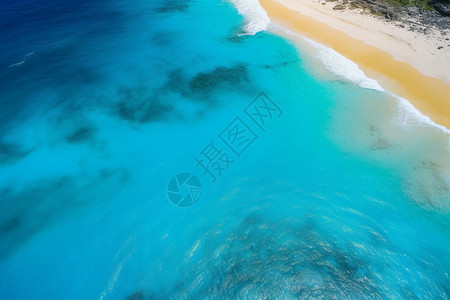 夏天绿松石的海洋背景图片