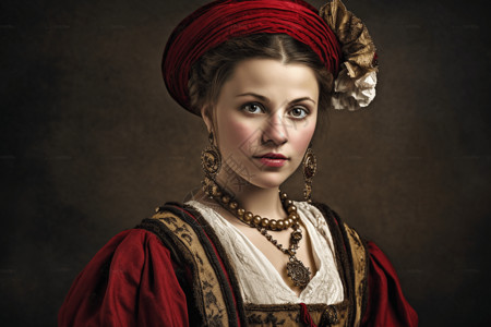 欧洲人传统的服装和配饰背景图片