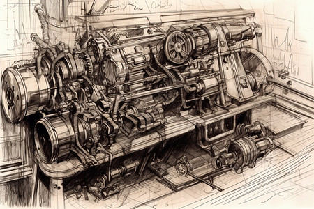 工业汽车的发动机图片
