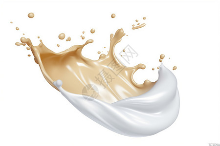 黄金牛奶流动的液体设计图片