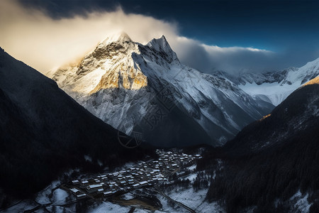 壮观的山峰图片