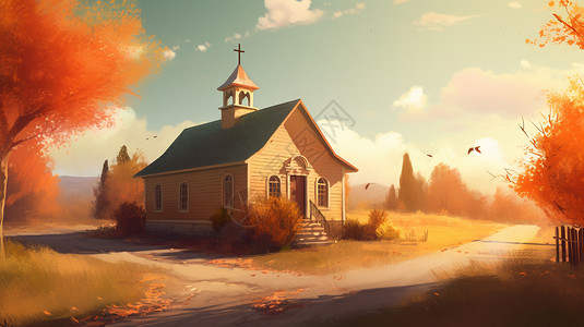 农村的小教堂图片