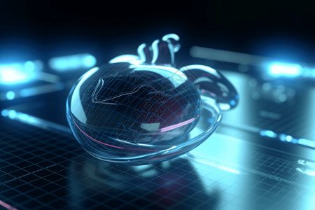 秋苹果科技感3D心脏模型设计图片