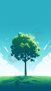 蓝天下的大树背景图片