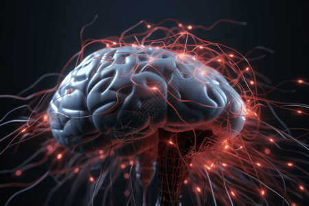 脑卒中3D大脑可视化神经设计图片