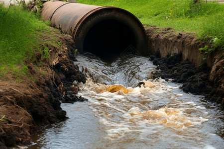 水污染排放户外的下水道污水背景
