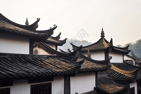 中国古建筑细节古建筑的屋顶背景