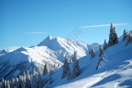 阿尔卑斯滑雪阿尔卑斯山脉的自然景观背景