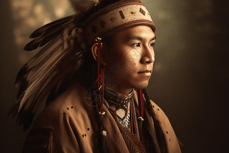 身穿土著传统服装的男人图片