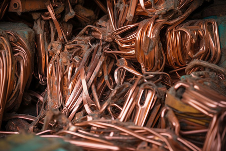 废料翻斗冶炼厂回收的废铜背景